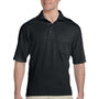 Jerzees Mens SpotShield Stain Resistant Short Sleeve Polo Shirt w/ Pocket - Black