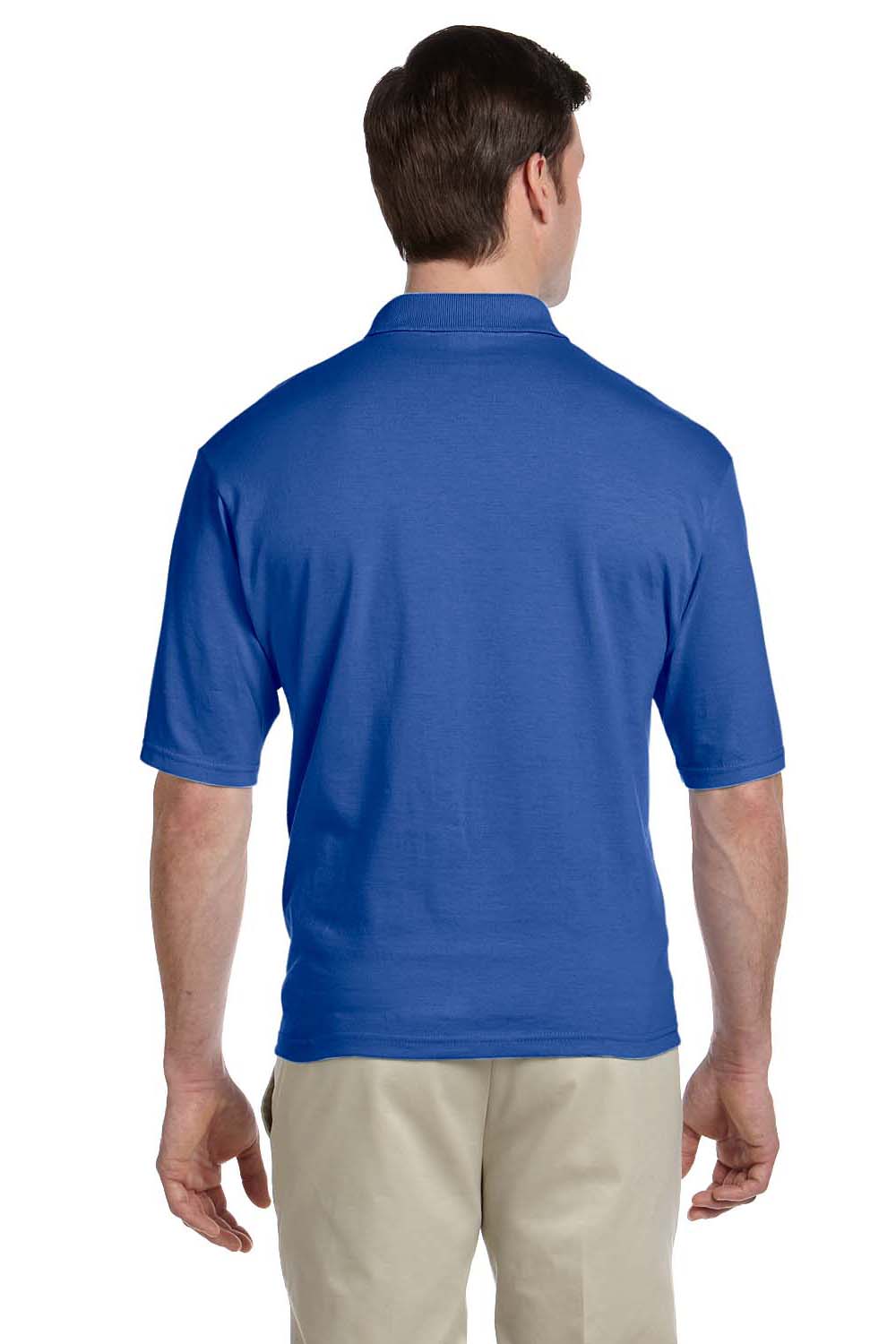 Jerzees 436P Mens SpotShield Stain Resistant Short Sleeve Polo Shirt w/ Pocket Royal Blue Back