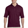 Jerzees Mens SpotShield Stain Resistant Short Sleeve Polo Shirt w/ Pocket - Maroon