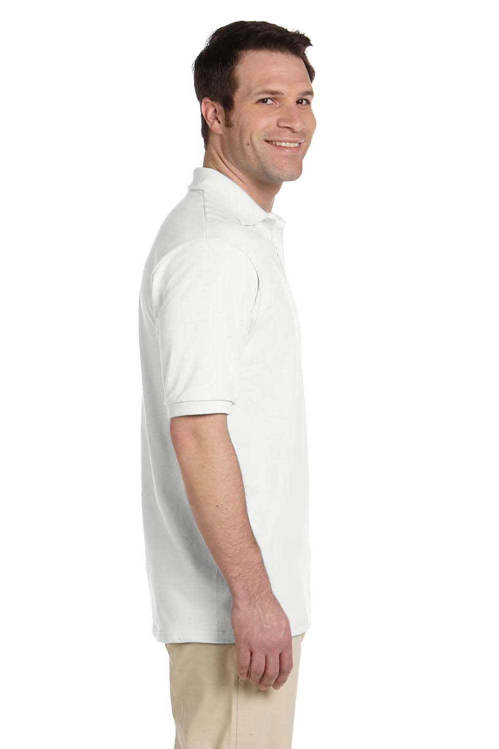 Jerzees 437 Mens SpotShield Stain Resistant Short Sleeve Polo Shirt White Side