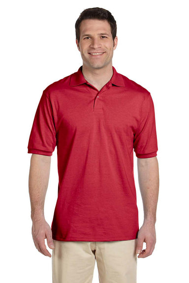 Jerzees 437 Mens SpotShield Stain Resistant Short Sleeve Polo Shirt Red Front