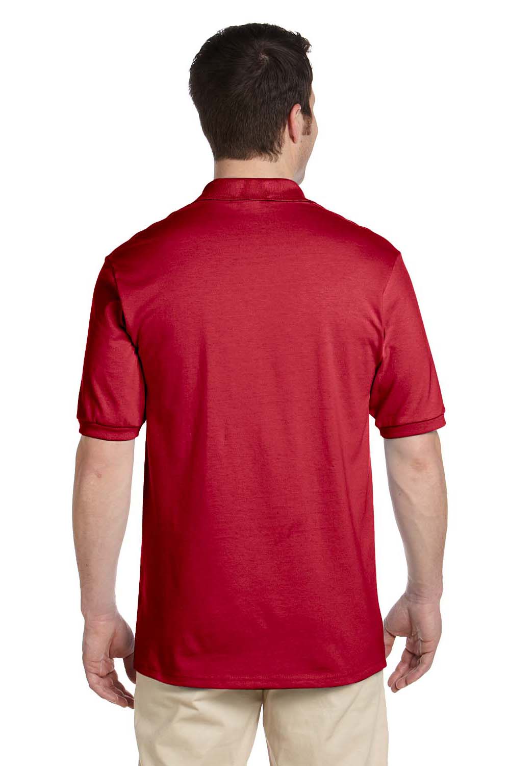 Jerzees 437 Mens SpotShield Stain Resistant Short Sleeve Polo Shirt Red Back