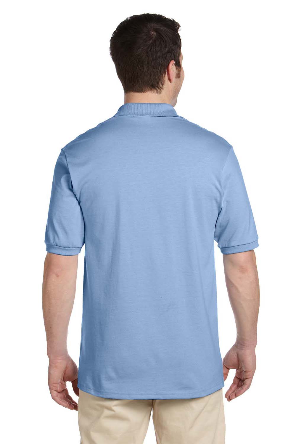 Jerzees 437 Mens SpotShield Stain Resistant Short Sleeve Polo Shirt Light Blue Back
