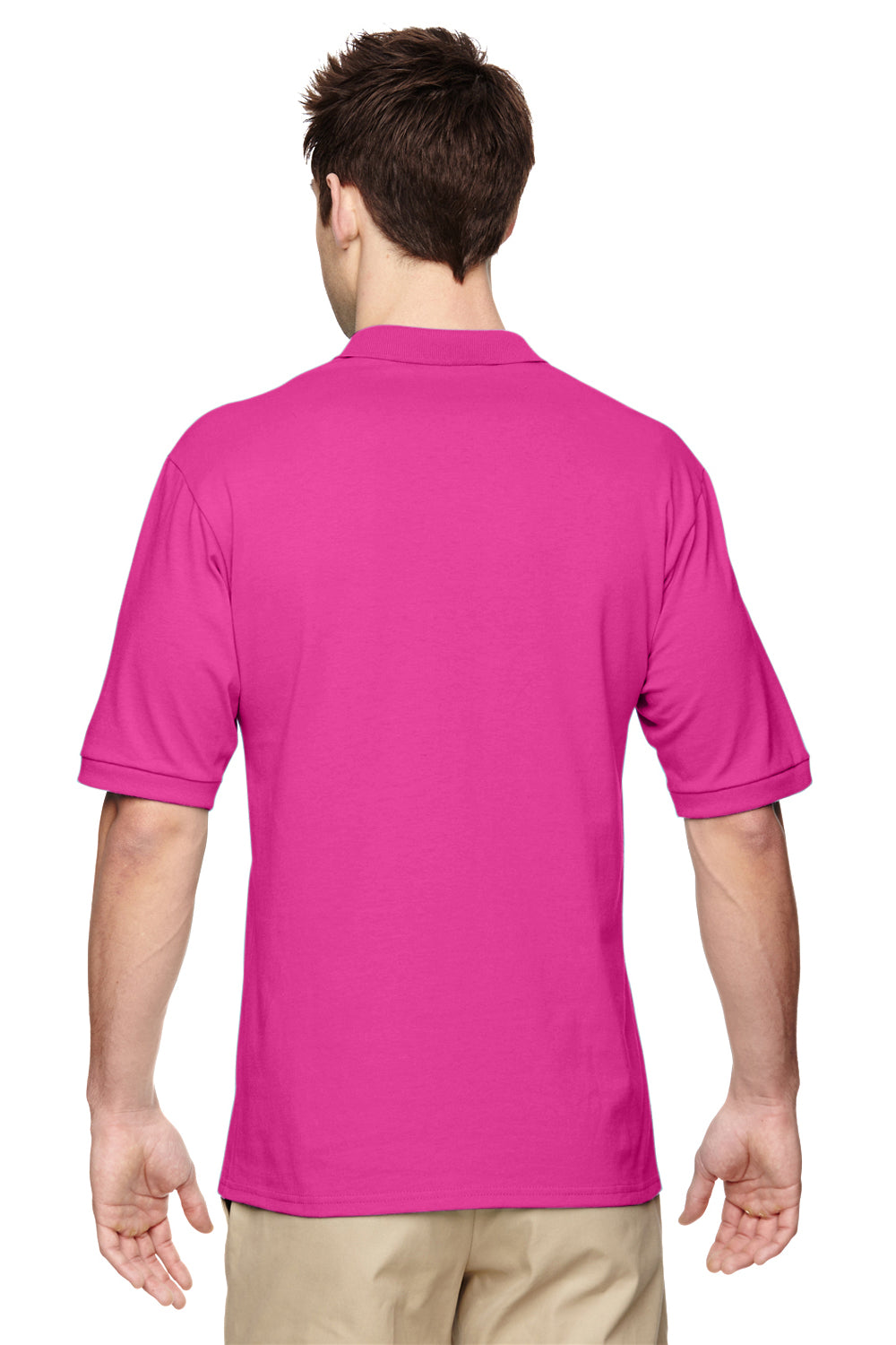 Jerzees 437 Mens SpotShield Stain Resistant Short Sleeve Polo Shirt Cyber Pink Back