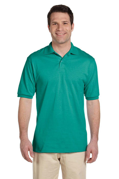 Jerzees 437 Mens SpotShield Stain Resistant Short Sleeve Polo Shirt Jade Green Front