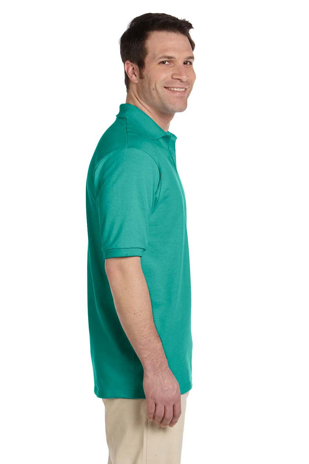 Jerzees 437 Mens SpotShield Stain Resistant Short Sleeve Polo Shirt Jade Green Side