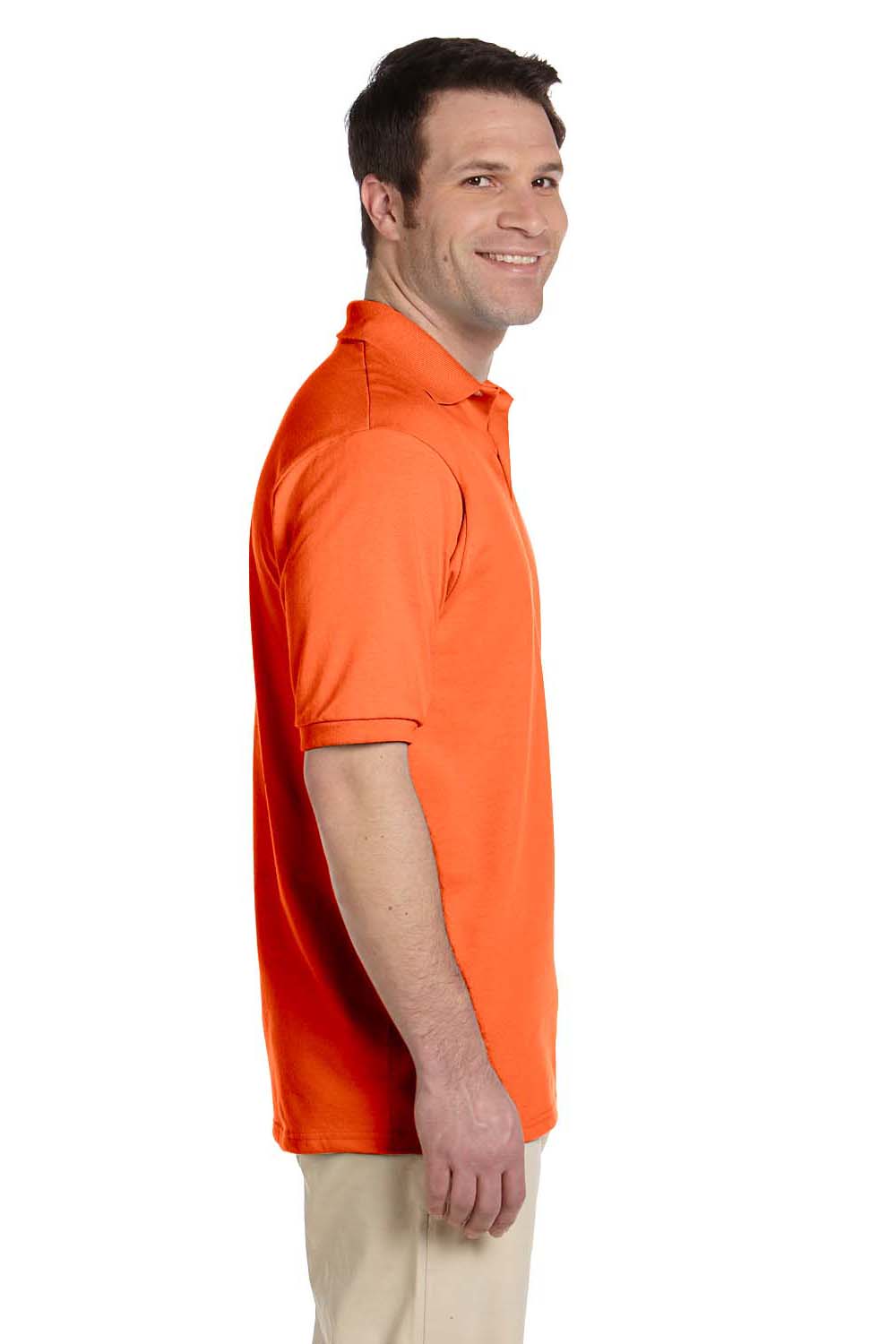 Jerzees 437 Mens SpotShield Stain Resistant Short Sleeve Polo Shirt Safety Orange Side