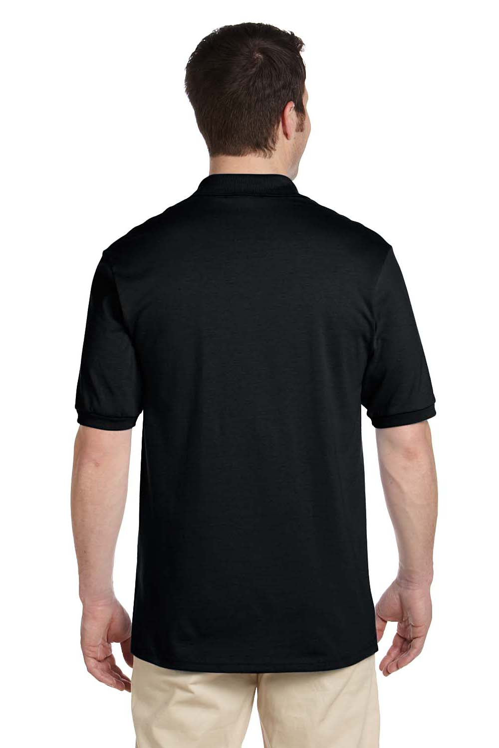 Jerzees 437 Mens SpotShield Stain Resistant Short Sleeve Polo Shirt Black Back