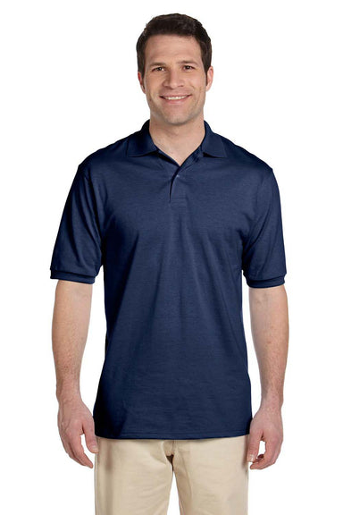 Jerzees 437 Mens SpotShield Stain Resistant Short Sleeve Polo Shirt Navy Blue Front