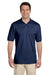 Jerzees 437 Mens SpotShield Stain Resistant Short Sleeve Polo Shirt Navy Blue Front