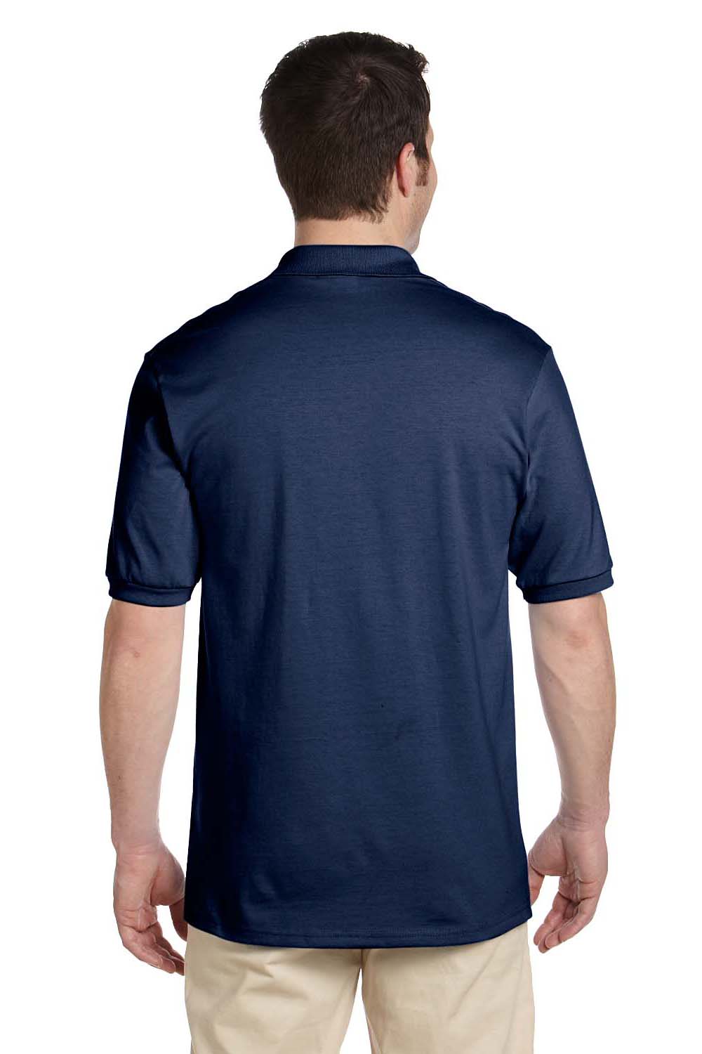 Jerzees 437 Mens SpotShield Stain Resistant Short Sleeve Polo Shirt Navy Blue Back