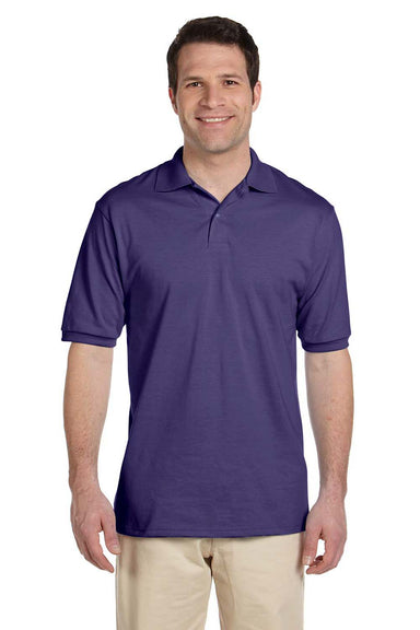 Jerzees 437 Mens SpotShield Stain Resistant Short Sleeve Polo Shirt Purple Front