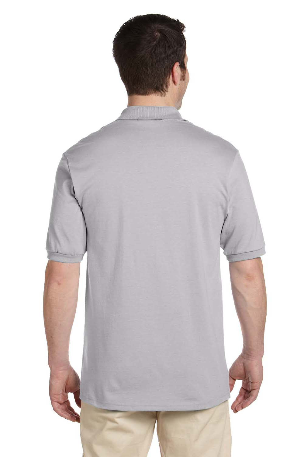 Jerzees 437 Mens SpotShield Stain Resistant Short Sleeve Polo Shirt Silver Grey Back