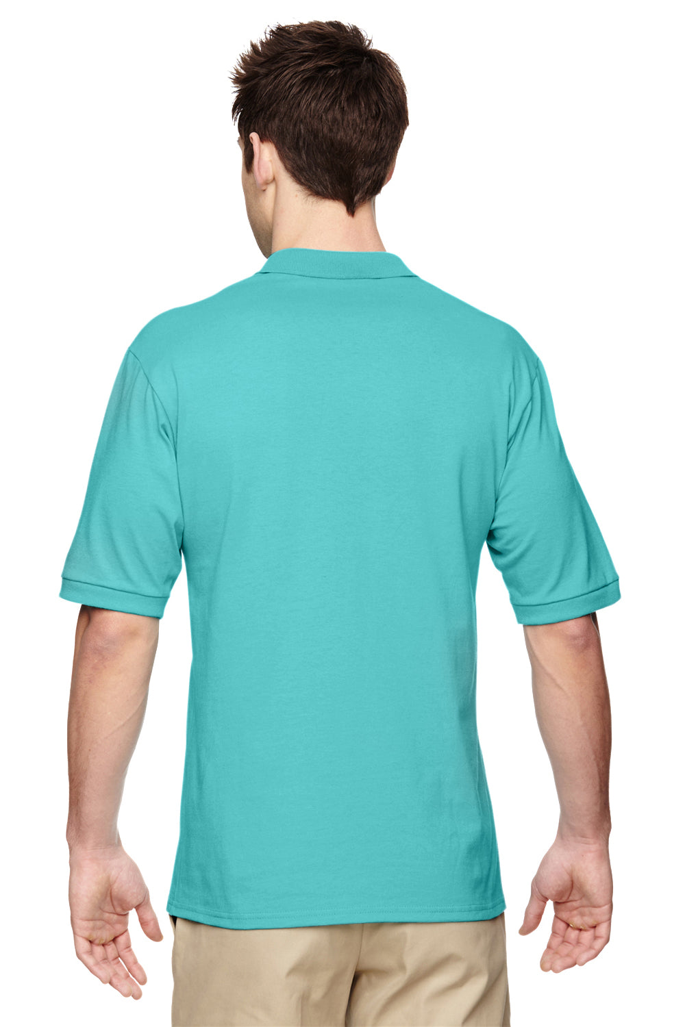 Jerzees 437 Mens SpotShield Stain Resistant Short Sleeve Polo Shirt Scuba Blue Back
