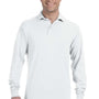 Jerzees Mens SpotShield Stain Resistant Long Sleeve Polo Shirt - White