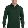 Jerzees Mens SpotShield Stain Resistant Long Sleeve Polo Shirt - Forest Green