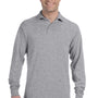 Jerzees Mens SpotShield Stain Resistant Long Sleeve Polo Shirt - Oxford Grey