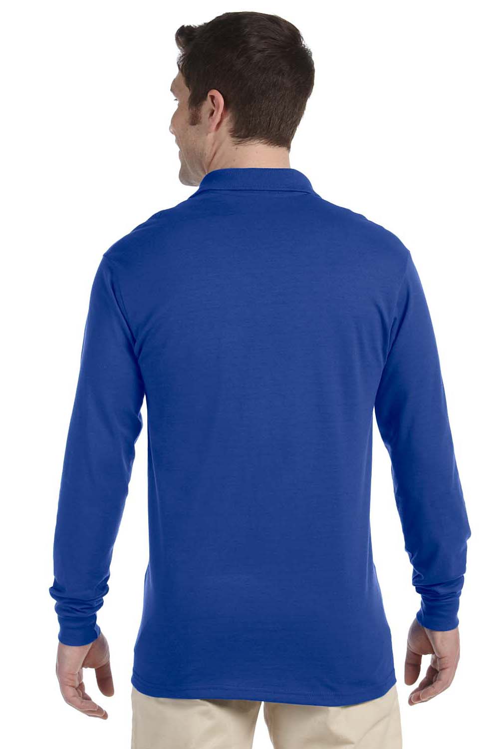 Jerzees 437ML Mens SpotShield Stain Resistant Long Sleeve Polo Shirt Royal Blue Back