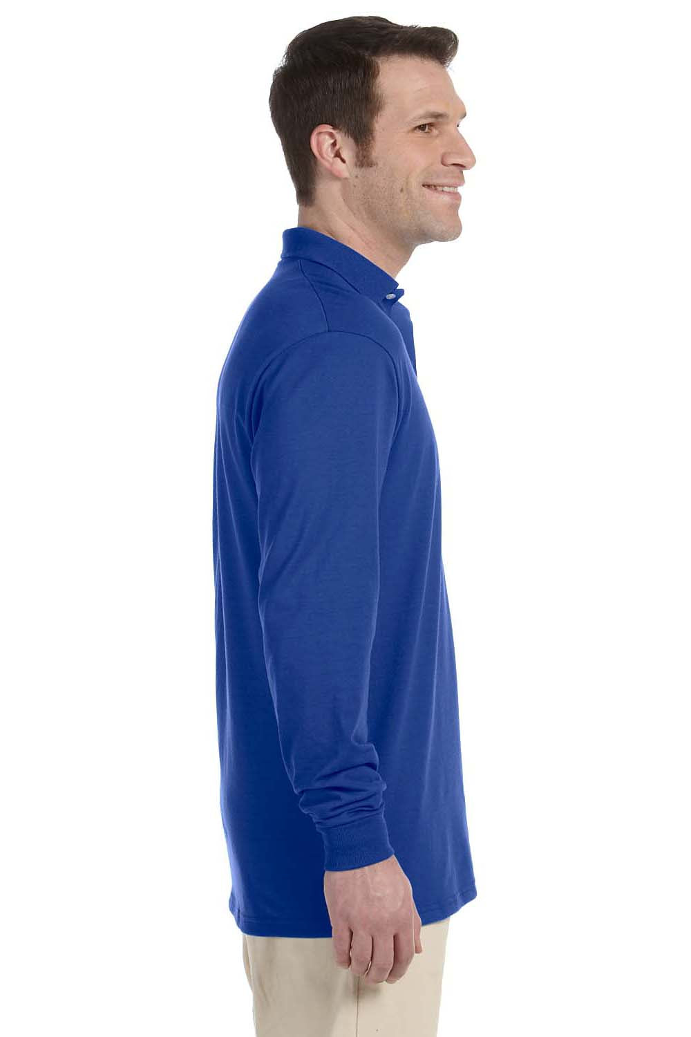 Jerzees 437ML Mens SpotShield Stain Resistant Long Sleeve Polo Shirt Royal Blue Side