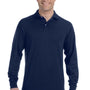 Jerzees Mens SpotShield Stain Resistant Long Sleeve Polo Shirt - Navy Blue