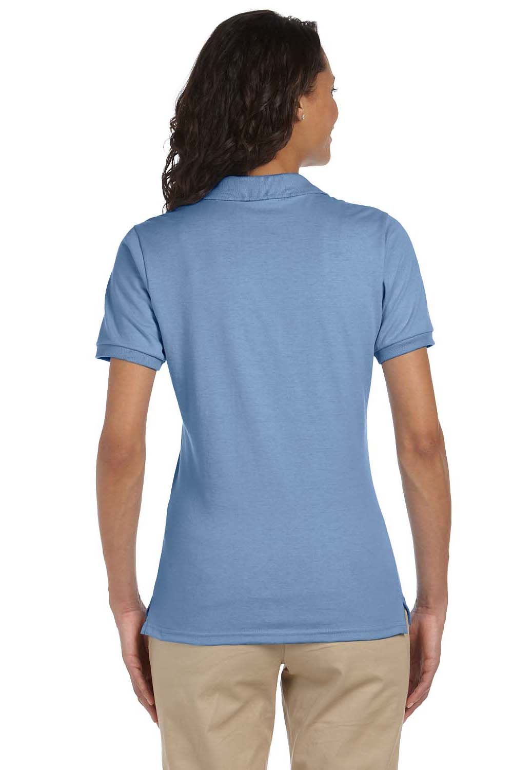 Jerzees 437W Womens SpotShield Stain Resistant Short Sleeve Polo Shirt Light Blue Back