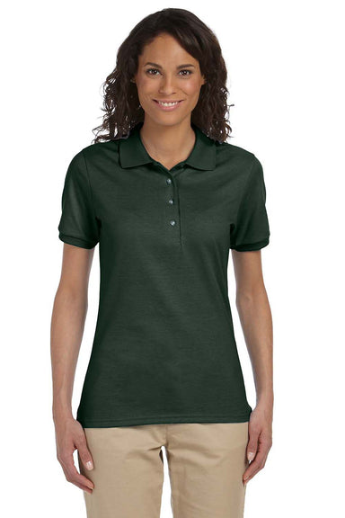 Jerzees 437W Womens SpotShield Stain Resistant Short Sleeve Polo Shirt Forest Green Front