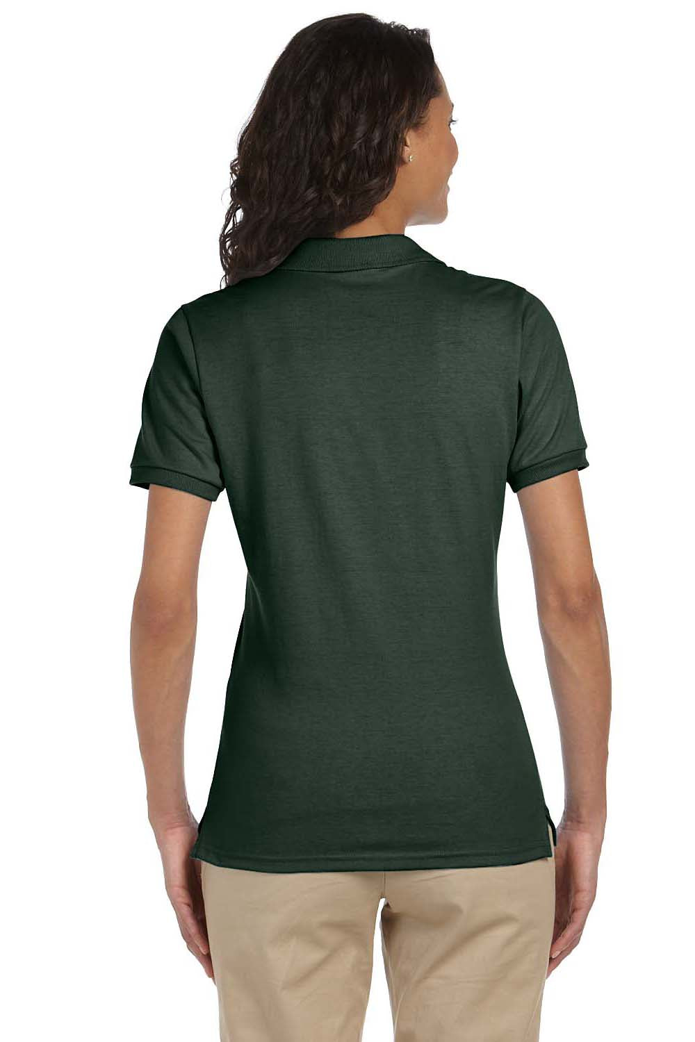 Jerzees 437W Womens SpotShield Stain Resistant Short Sleeve Polo Shirt Forest Green Back