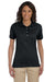 Jerzees 437W Womens SpotShield Stain Resistant Short Sleeve Polo Shirt Black Front