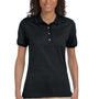 Jerzees Womens SpotShield Stain Resistant Short Sleeve Polo Shirt - Black