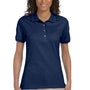 Jerzees Womens SpotShield Stain Resistant Short Sleeve Polo Shirt - Navy Blue