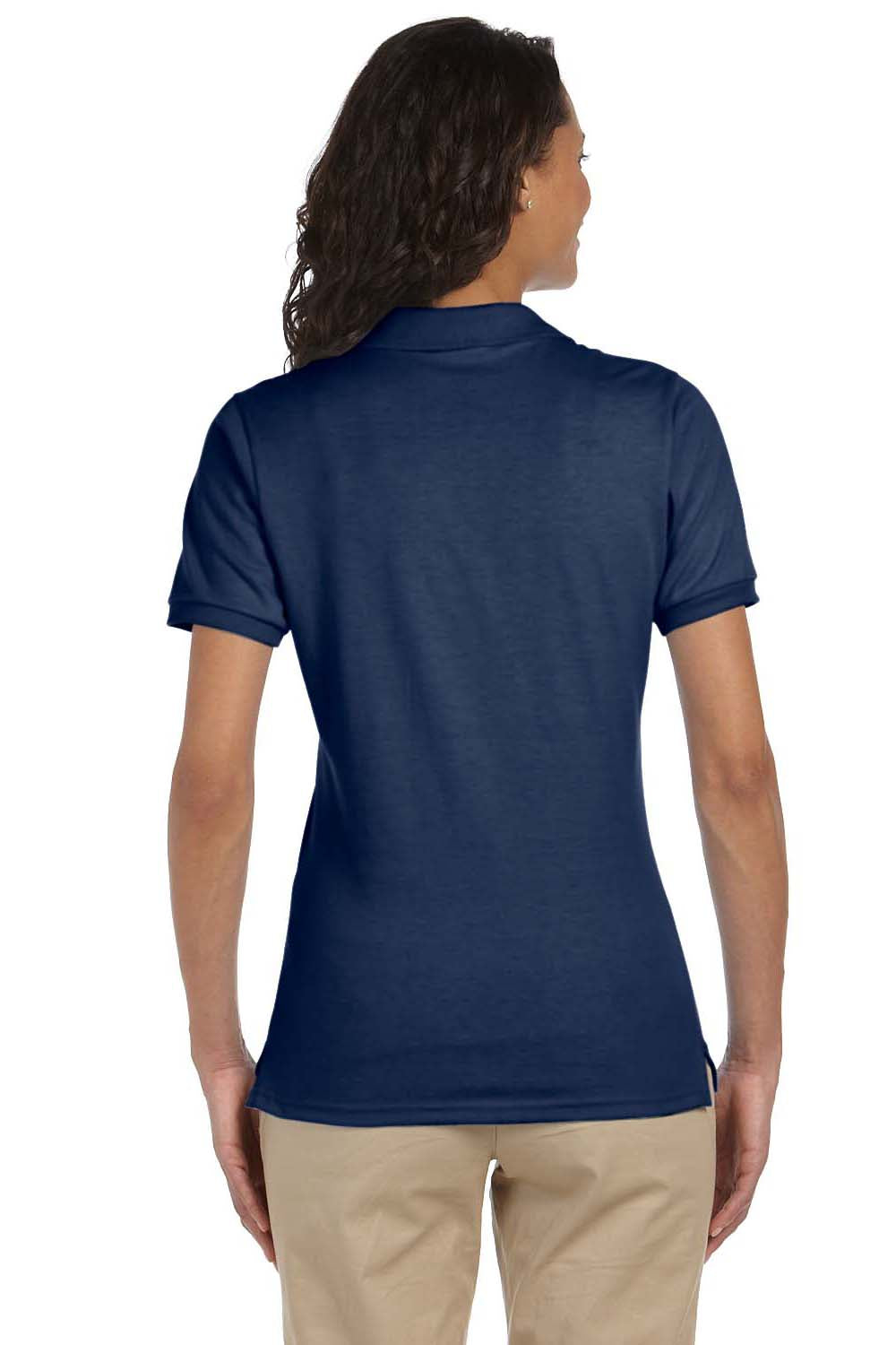 Jerzees 437W Womens SpotShield Stain Resistant Short Sleeve Polo Shirt Navy Blue Back