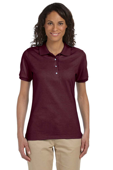 Jerzees 437W Womens SpotShield Stain Resistant Short Sleeve Polo Shirt Maroon Front