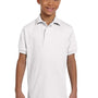 Jerzees Youth SpotShield Stain Resistant Short Sleeve Polo Shirt - White