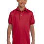 Jerzees Youth SpotShield Stain Resistant Short Sleeve Polo Shirt - True Red