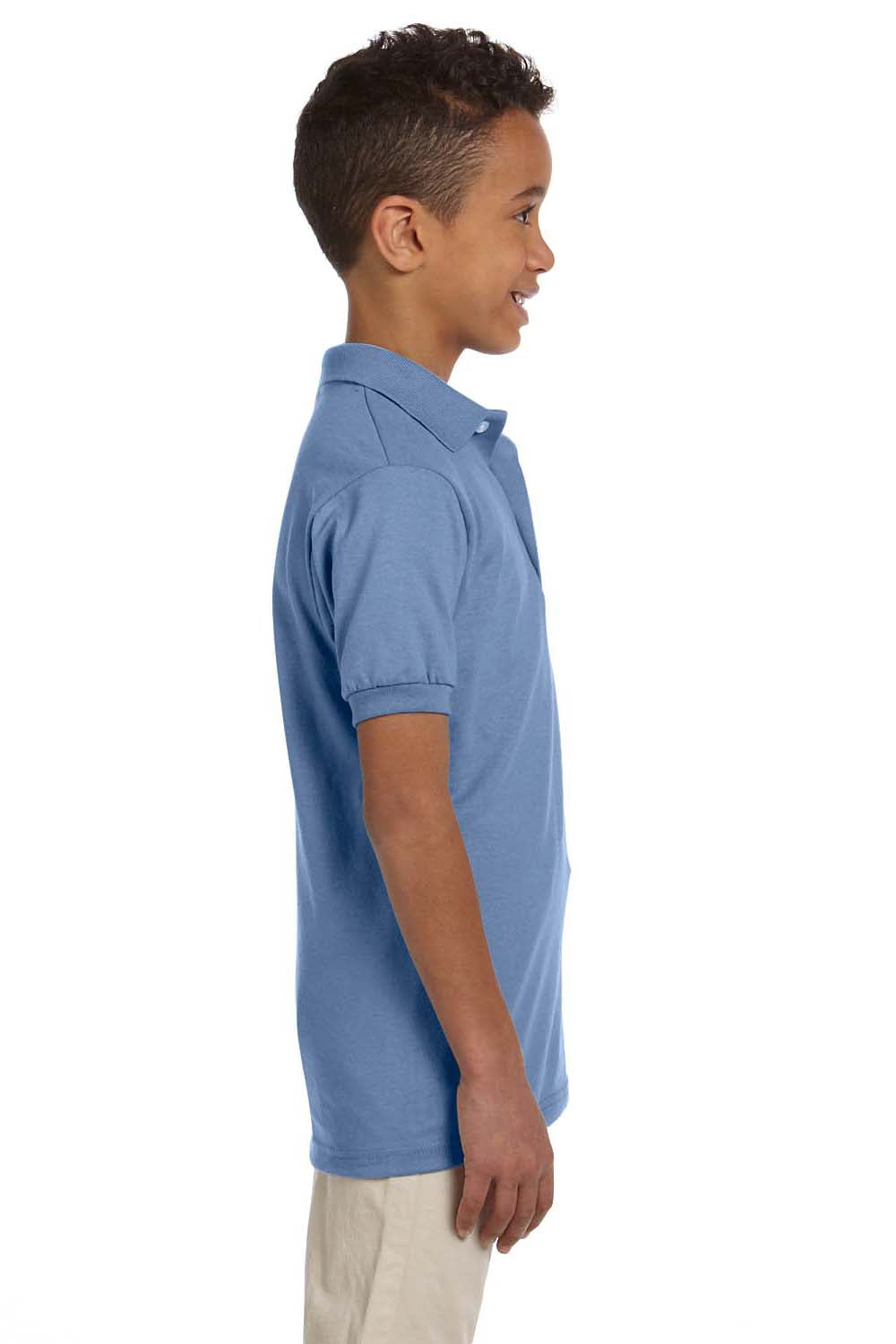Jerzees 437Y Youth SpotShield Stain Resistant Short Sleeve Polo Shirt Light Blue Side