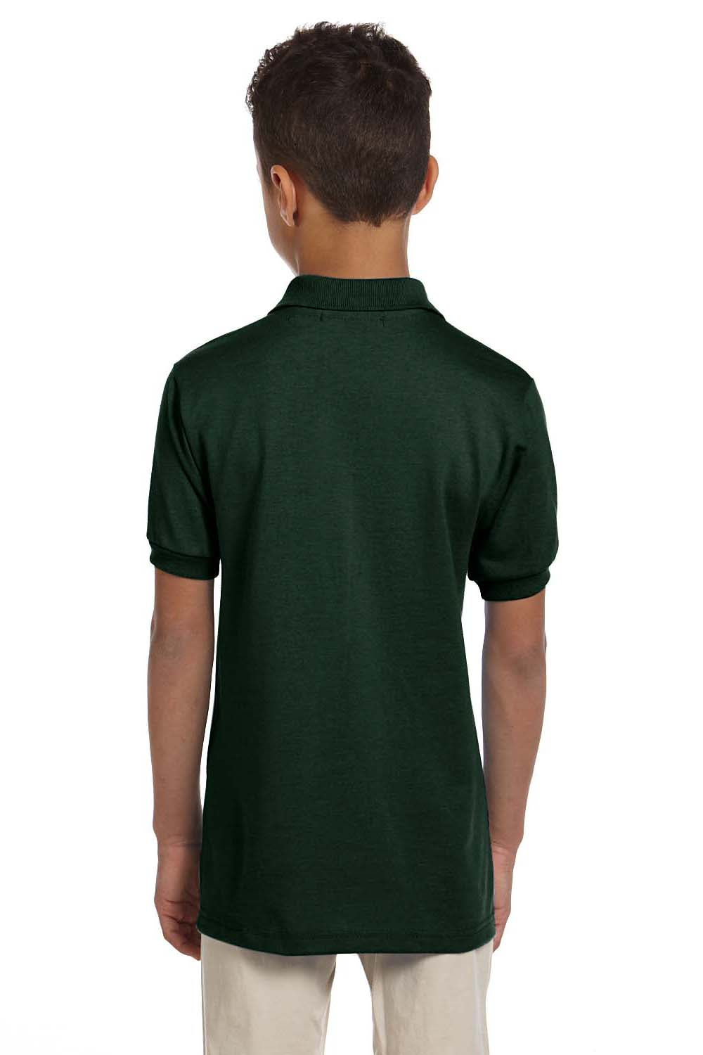 Jerzees 437Y Youth SpotShield Stain Resistant Short Sleeve Polo Shirt Forest Green Back