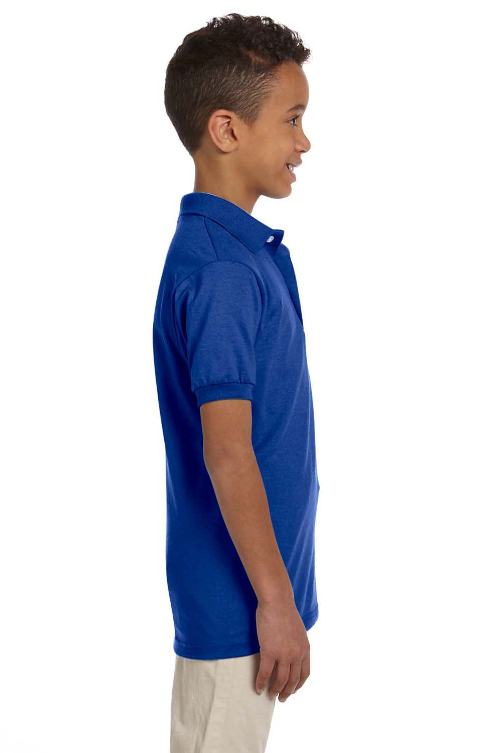 Jerzees 437Y Youth SpotShield Stain Resistant Short Sleeve Polo Shirt Royal Blue Side