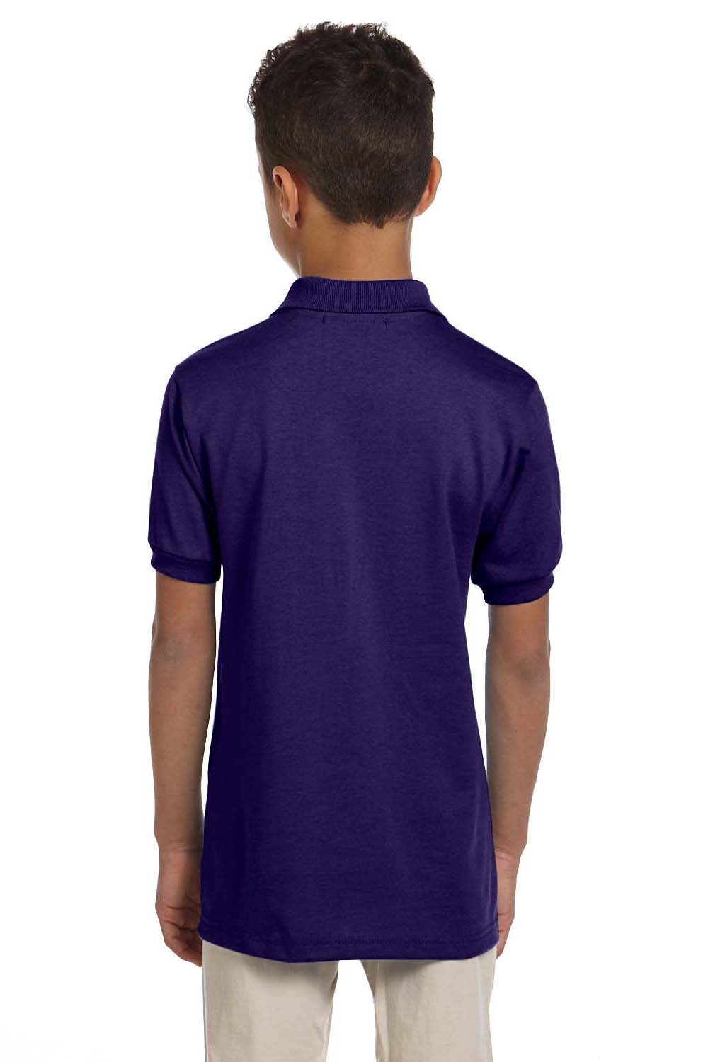 Jerzees 437Y Youth SpotShield Stain Resistant Short Sleeve Polo Shirt Purple Back