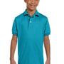 Jerzees Youth SpotShield Stain Resistant Short Sleeve Polo Shirt - California Blue