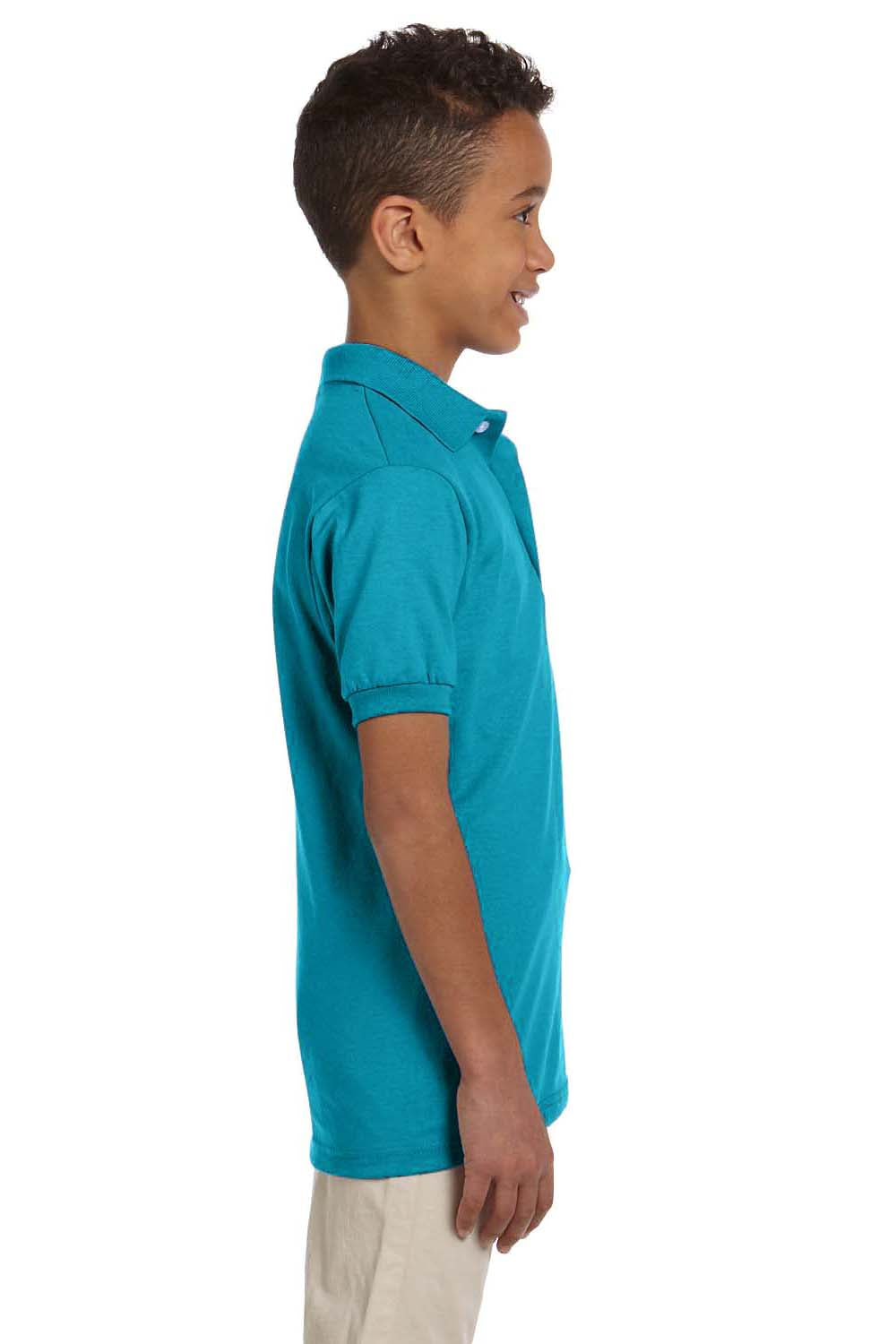 Jerzees 437Y Youth SpotShield Stain Resistant Short Sleeve Polo Shirt California Blue Side