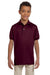 Jerzees 437Y Youth SpotShield Stain Resistant Short Sleeve Polo Shirt Maroon Front