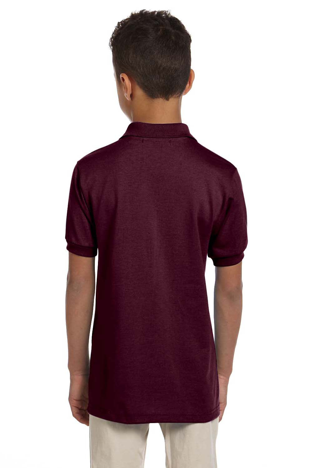 Jerzees 437Y Youth SpotShield Stain Resistant Short Sleeve Polo Shirt Maroon Back
