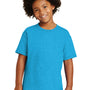 Gildan Youth Short Sleeve Crewneck T-Shirt - Heather Sapphire Blue