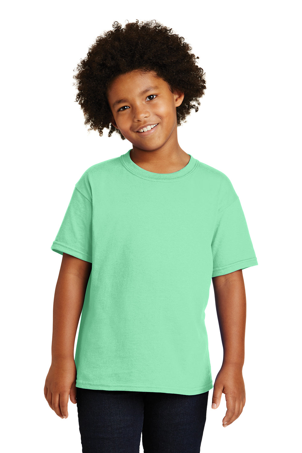 Gildan 5000B/G500B Youth Short Sleeve Crewneck T-Shirt Mint Green Front