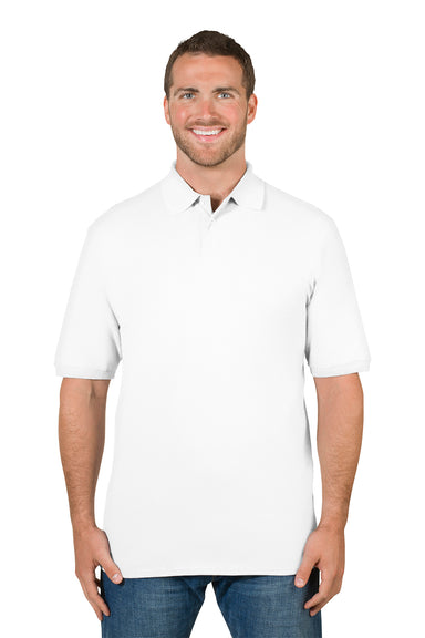 Jerzees 443MR Mens Short Sleeve Polo Shirt White Front