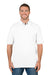 Jerzees 443MR Mens Short Sleeve Polo Shirt White Front