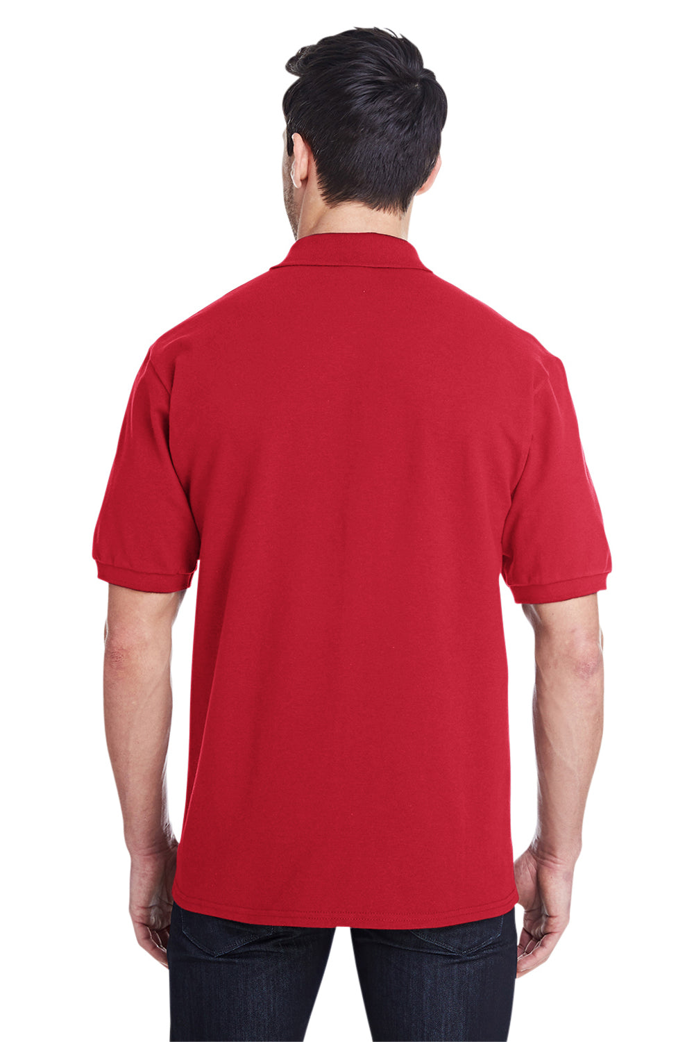 Jerzees 443MR Mens Short Sleeve Polo Shirt Red Back