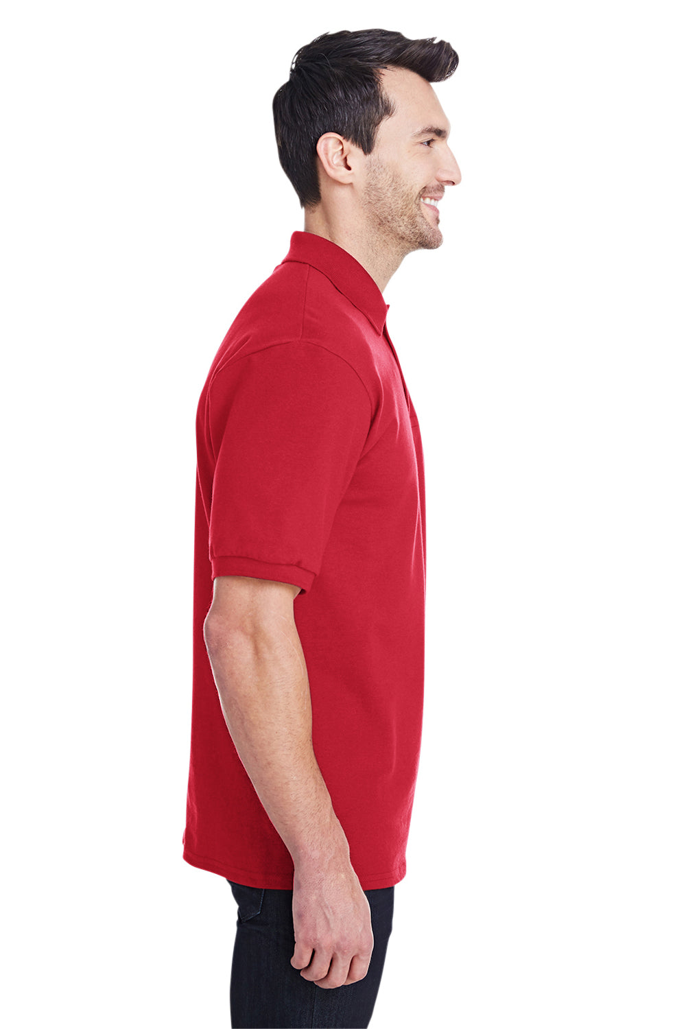 Jerzees 443MR Mens Short Sleeve Polo Shirt Red Side