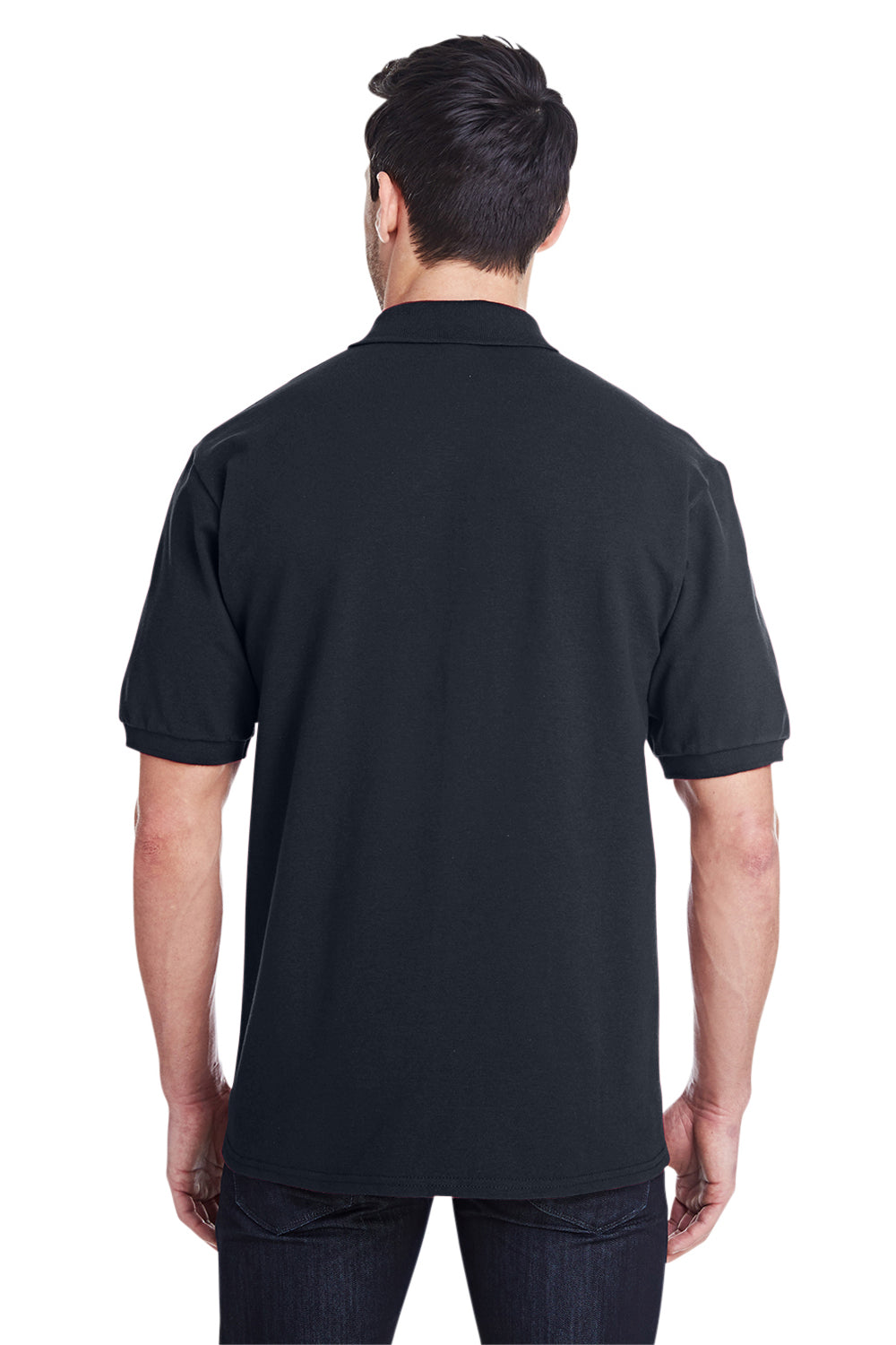 Jerzees 443MR Mens Short Sleeve Polo Shirt Black Back