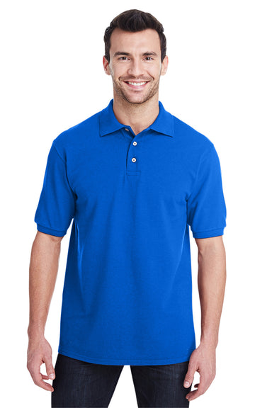 Jerzees 443MR Mens Short Sleeve Polo Shirt Royal Blue Front